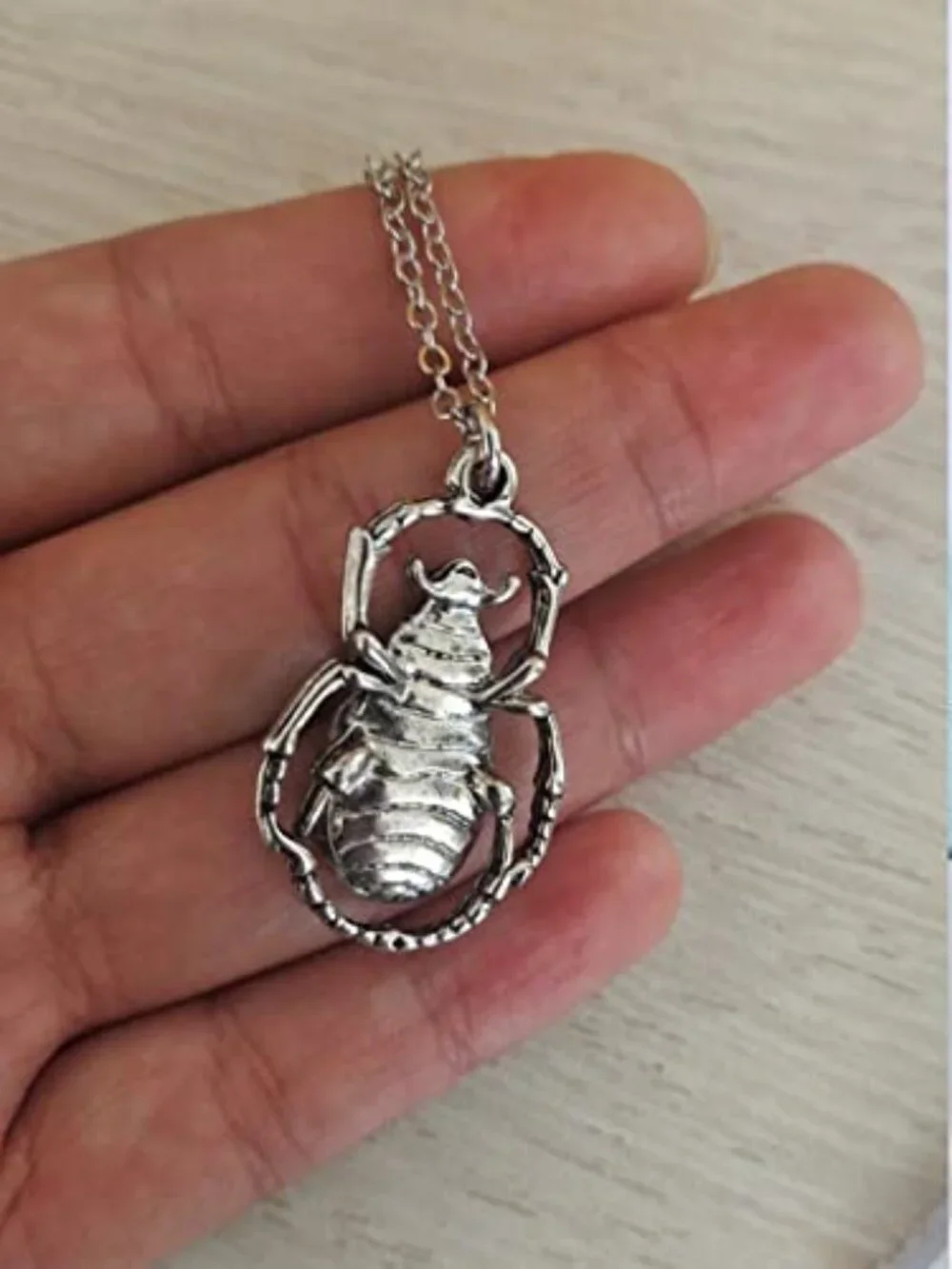 Antique Bronze Abalone Shell Bug Wildlife‎ Necklace